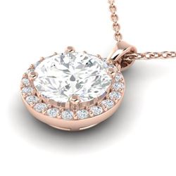 1.75 ctw VS/SI Diamond Certified Pave Necklace 14K Rose Gold - REF-460Y2X