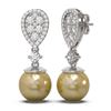 Image 2 : 2.03 ctw Diamond & Pearl Earrings 18K White Gold - REF-219K5Y