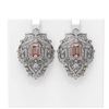 Image 1 : 13.01 ctw Morganite & Diamond Earrings 18K White Gold - REF-703Y6X