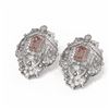 Image 3 : 13.01 ctw Morganite & Diamond Earrings 18K White Gold - REF-703Y6X