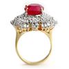 Image 2 : 12.16 ctw Ruby & Diamond Ring 14k Yellow Gold - REF-418A2N