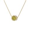 Image 3 : 2 ctw Fancy Yellow Diamond Necklace 18K Yellow Gold - REF-609R3K