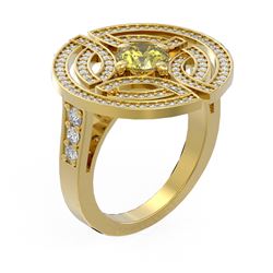 2.15 ctw Fancy Yellow Diamond Ring 18K Yellow Gold - REF-297N3F