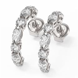3.2 ctw Marquise Cut Diamond Designer Earrings 18K White Gold - REF-343K4Y