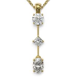 0.9 ctw Oval Cut Diamond Designer Necklace 18K Yellow Gold - REF-121R2K