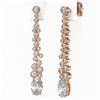 Image 3 : 2.5 ctw Oval Cut Diamond Designer Earrings 18K Rose Gold - REF-351G9W