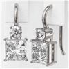 Image 3 : 1.8 ctw Princess Cut Diamond Designer Earrings 18K White Gold - REF-259H3R