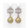 Image 1 : 2.98 ctw Diamond & Pearl Earrings 18K Rose Gold - REF-387F3M