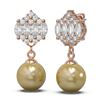 Image 2 : 2.98 ctw Diamond & Pearl Earrings 18K Rose Gold - REF-387F3M