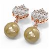 Image 3 : 2.98 ctw Diamond & Pearl Earrings 18K Rose Gold - REF-387F3M