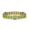 Image 2 : 26.14 ctw Peridot & Diamond Bracelet 14K Yellow Gold - REF-327X3A
