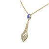 Image 2 : 4.57 ctw Tanzanite & Diamond Necklace 18K Yellow Gold - REF-360H2R