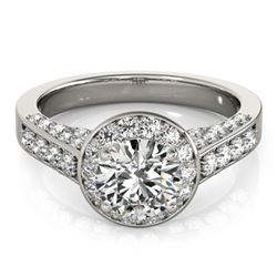 1.8 ctw Certified VS/SI Diamond Halo Ring 18k White Gold - REF-319F2M