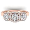 Image 1 : 1.55 ctw Certified VS/SI Diamond Solitaire 3 Stone Ring 14k Rose Gold - REF-182K5Y