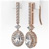 Image 3 : 2.4 ctw Oval Cut Diamond Designer Earrings 18K Rose Gold - REF-292A3N