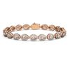 Image 1 : 8.58 ctw Pear Cut Diamond Micro Pave Bracelet 18K Rose Gold - REF-723H2R