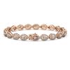 Image 2 : 8.58 ctw Pear Cut Diamond Micro Pave Bracelet 18K Rose Gold - REF-723H2R