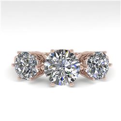 2 ctw Past Present Future VS/SI Diamond Ring 18k Rose Gold - REF-435K2Y