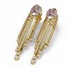 Image 3 : 7.94 ctw Morganite & Diamond Earrings 18K Yellow Gold - REF-541W8H