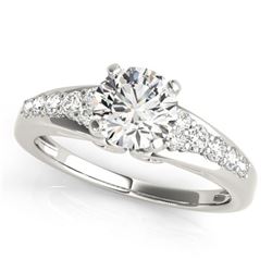 0.9 ctw Certified VS/SI Diamond Ring 18k White Gold - REF-103Y6X