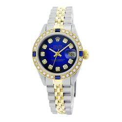 Rolex Men's Stainless Steel, QuickSet, Diam Dial & Diam/Sapphire Bezel - REF-593F7M