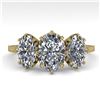 Image 1 : 2 ctw Past Present Future VS/SI Oval Cut Diamond Ring 18k Yellow Gold - REF-414W2H
