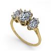 Image 2 : 2 ctw Past Present Future VS/SI Oval Cut Diamond Ring 18k Yellow Gold - REF-414W2H