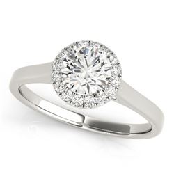 1.11 ctw Certified VS/SI Diamond Halo Ring 18k White Gold - REF-290A2N