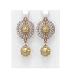 Image 1 : 5 ctw Diamond & Pearl Earrings 18K Rose Gold - REF-350F5M