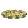 Image 1 : 58.5 ctw Tourmaline & Diamond Victorian Bracelet 14K Yellow Gold - REF-1623Y3X