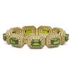 Image 2 : 58.5 ctw Tourmaline & Diamond Victorian Bracelet 14K Yellow Gold - REF-1623Y3X