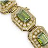 Image 3 : 58.5 ctw Tourmaline & Diamond Victorian Bracelet 14K Yellow Gold - REF-1623Y3X