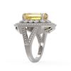 Image 3 : 5.85 ctw Canary Citrine & Diamond Victorian Ring 14K White Gold - REF-145Y6X