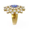 Image 2 : 5.92 ctw Tanzanite & Diamond Ring 18K Yellow Gold - REF-318K2Y