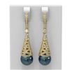 Image 1 : 1.84 ctw Diamond & Pearl Earrings 18K Yellow Gold - REF-207K8Y