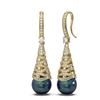 Image 2 : 1.84 ctw Diamond & Pearl Earrings 18K Yellow Gold - REF-207K8Y