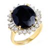 Image 1 : 14.02 ctw Blue Sapphire & Diamond Ring 14k Yellow Gold - REF-145H5R