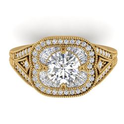 1.95 ctw Certified VS/SI Diamond Art Deco Micro Ring 14k Yellow Gold - REF-368R9K