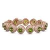 Image 1 : 33.05 ctw Tourmaline & Diamond Victorian Bracelet 14K Rose Gold - REF-982X8A