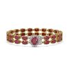 Image 1 : 30.12 ctw Ruby & Diamond Bracelet 14K Yellow Gold - REF-336Y4X