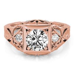 0.6 ctw Certified VS/SI Diamond Antique Ring 18k Rose Gold - REF-99M2G