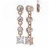 Image 3 : 2.5 ctw Princess Cut Diamond Earrings 18K Rose Gold - REF-321Y8X