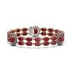 Image 1 : 34.17 ctw Ruby & Diamond Bracelet 14K Rose Gold - REF-269G2W