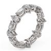 Image 2 : 4.16 ctw Pear Cut Diamond Eternity Ring 18K White Gold - REF-584W5H