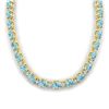46.5 ctw Sky Blue Topaz & VS/SI Diamond Eternity Necklace 10k Yellow Gold - REF-223X5A