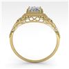 Image 3 : 0.50 ctw VS/SI Princess Diamond Engagment Ring Art Deco 18k Yellow Gold - REF-113F8M