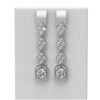 3.86 ctw Cushion Diamond Earrings 18K White Gold - REF-494G9W