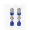 Image 1 : 11.6 ctw Tanzanite & Diamond Earrings 18K White Gold - REF-445Y5X