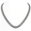 24.4 ctw Cushion Cut Diamond Micro Pave Necklace 18K White Gold - REF-2062X2A