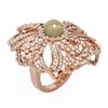 Image 1 : 3.23 ctw Diamond & Pearl Ring 18K Rose Gold - REF-396F2M